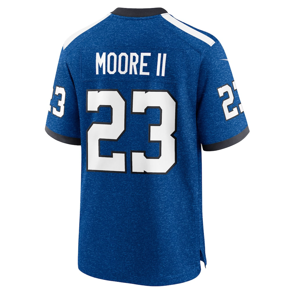 Elroe IN.Colts #23 Kenny Moore II Royal Indiana Nights Alternate Game Jersey