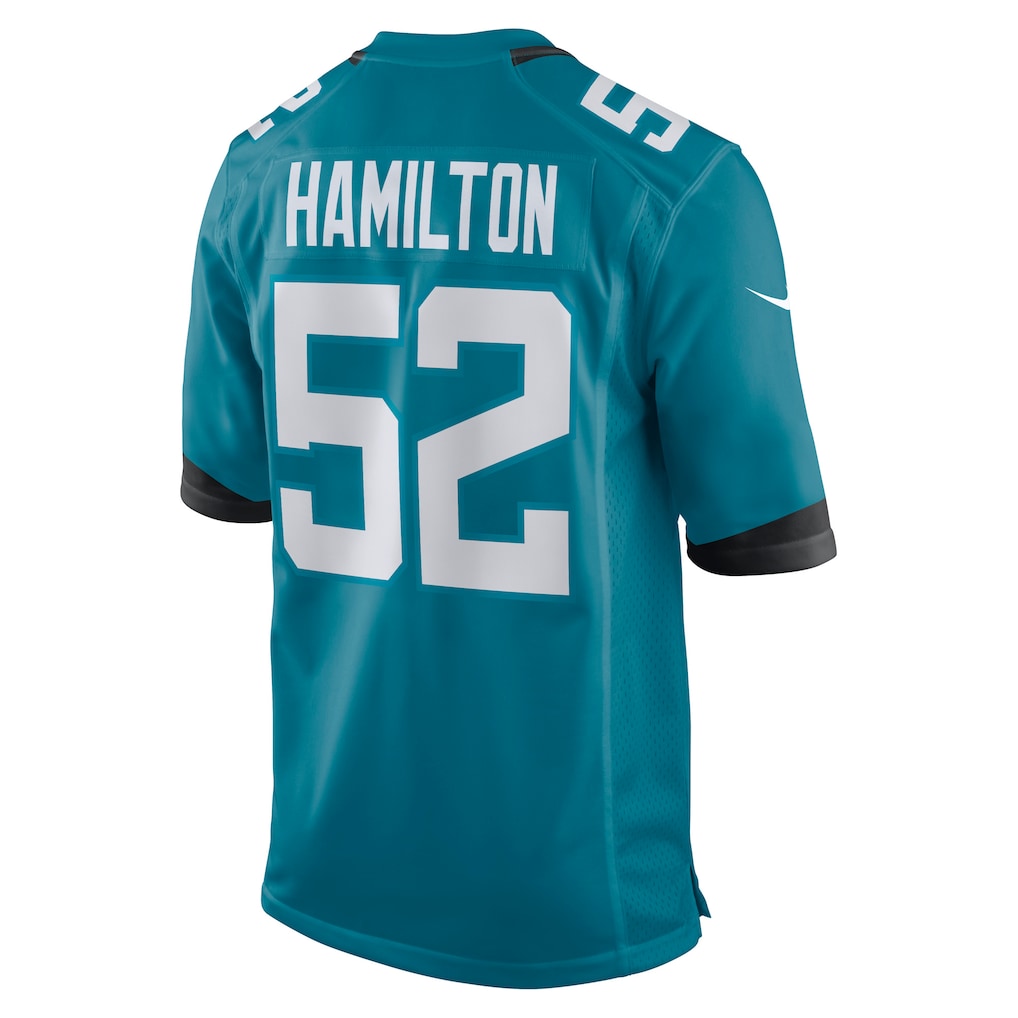 Elroe J.Jaguars #52 DaVon Hamilton Teal Team Game Jersey