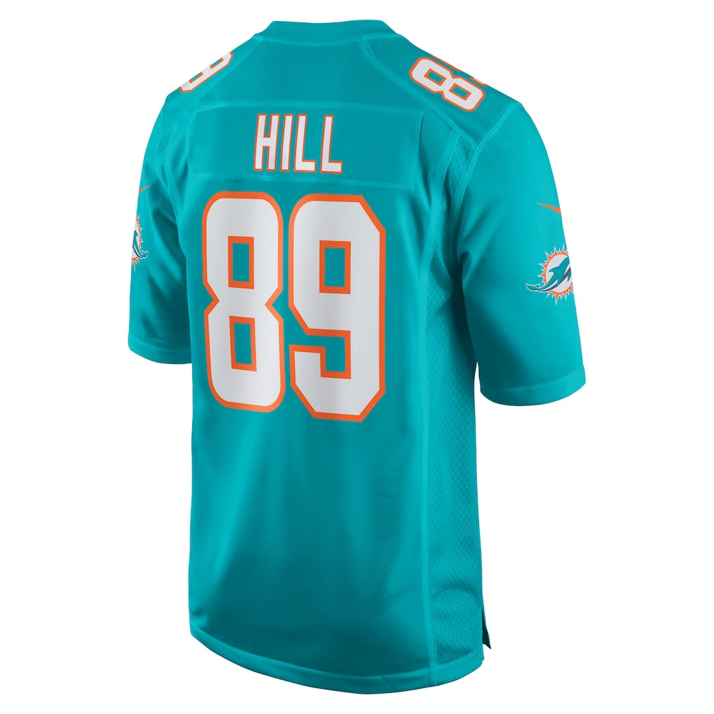 Elroe M.Dolphins #89 Julian Hill Aqua Game Jersey