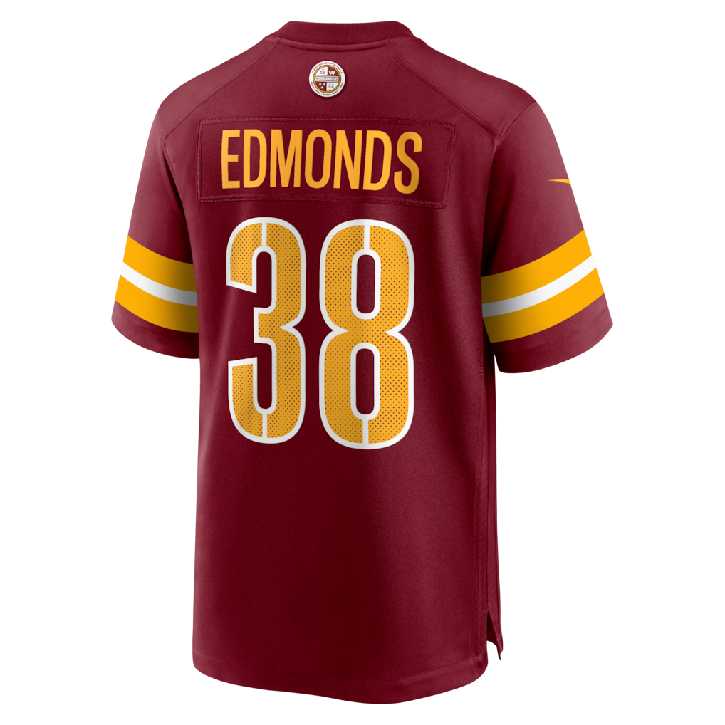 Elroe W.Commanders #38 Chase Edmonds Burgundy Team Game Jersey