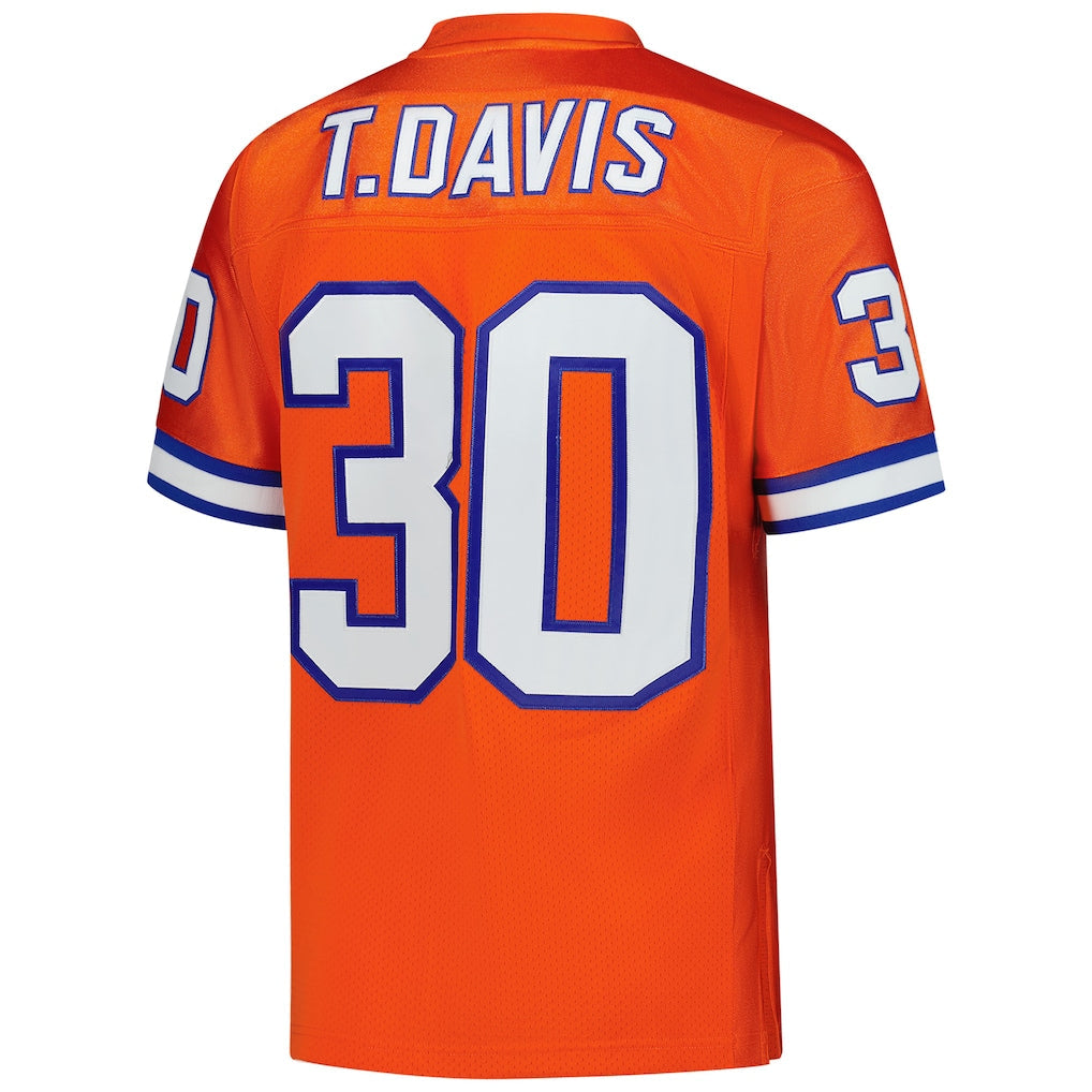 Elroe D.Broncos #30 Terrell Davis Mitchell & Ness Orange 1995 Authentic Throwback Retired Player Jersey