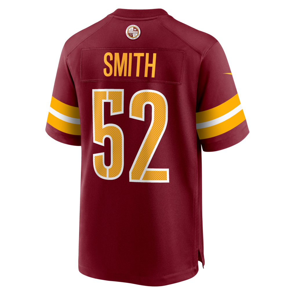 Elroe W.Commanders #52 Preston Smith Burgundy Team Game Jersey