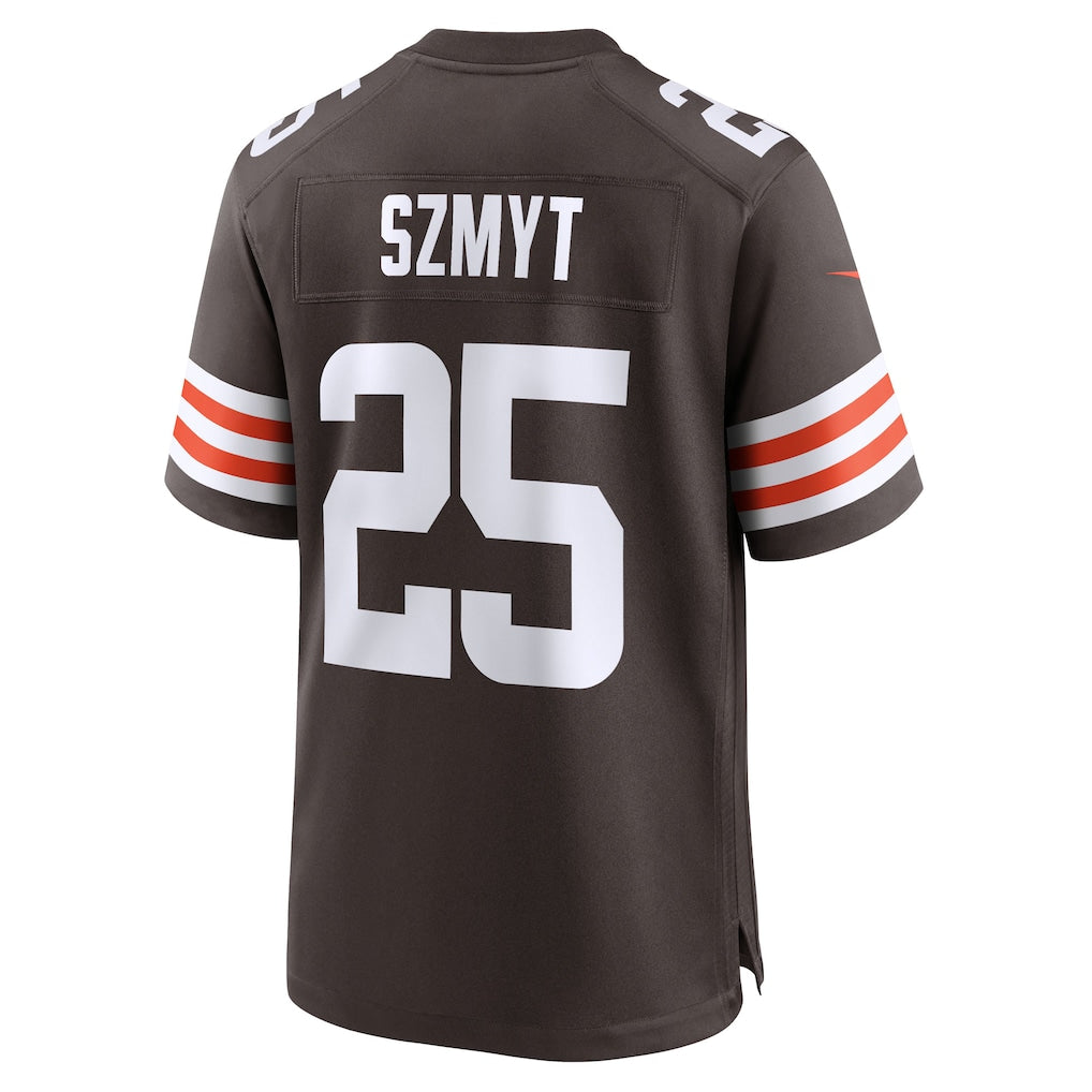 Elroe C.Browns #25 Andre Szmyt Brown Team Game Jersey