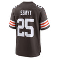 Elroe C.Browns #25 Andre Szmyt Brown Team Game Jersey