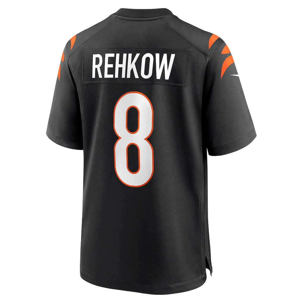 Elroe C.Bengals #8 Ryan Rehkow Black Game Jersey