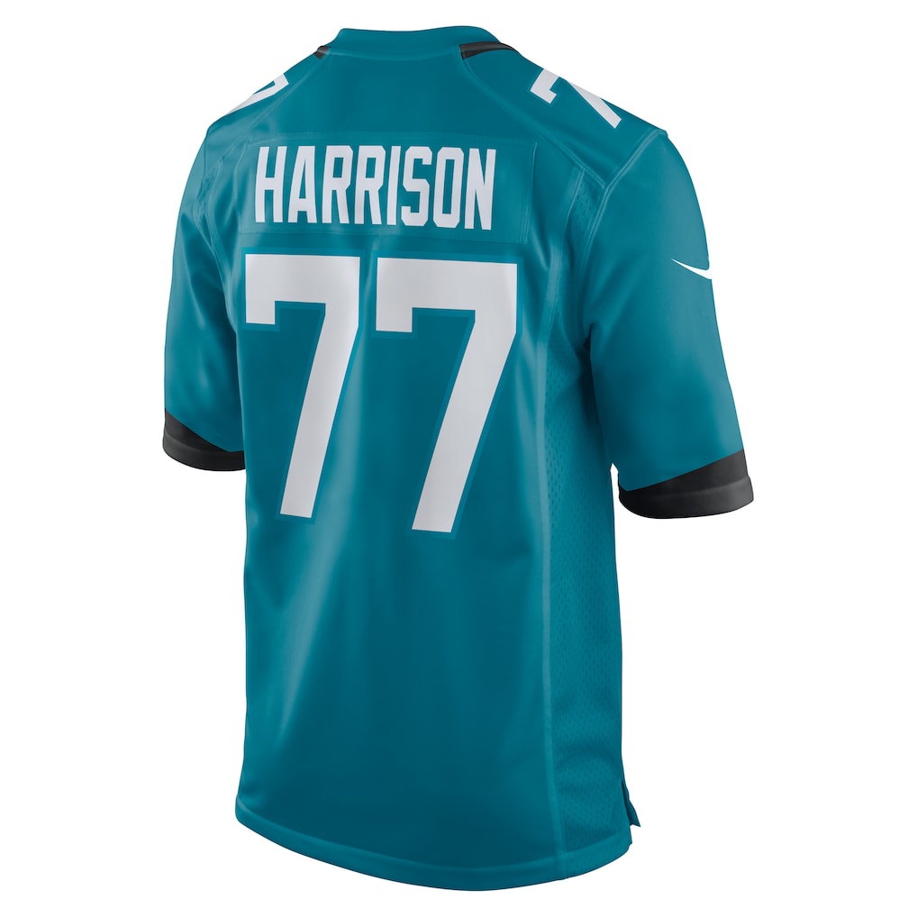 Elroe J.Jaguars #77 Anton Harrison Teal Game Jersey