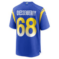 Elroe LA.Rams #68 David Quessenberry Royal Team Game Jersey