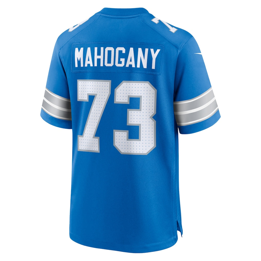 Elroe D.Lions #73 Christian Mahogany Blue Team Game Jersey