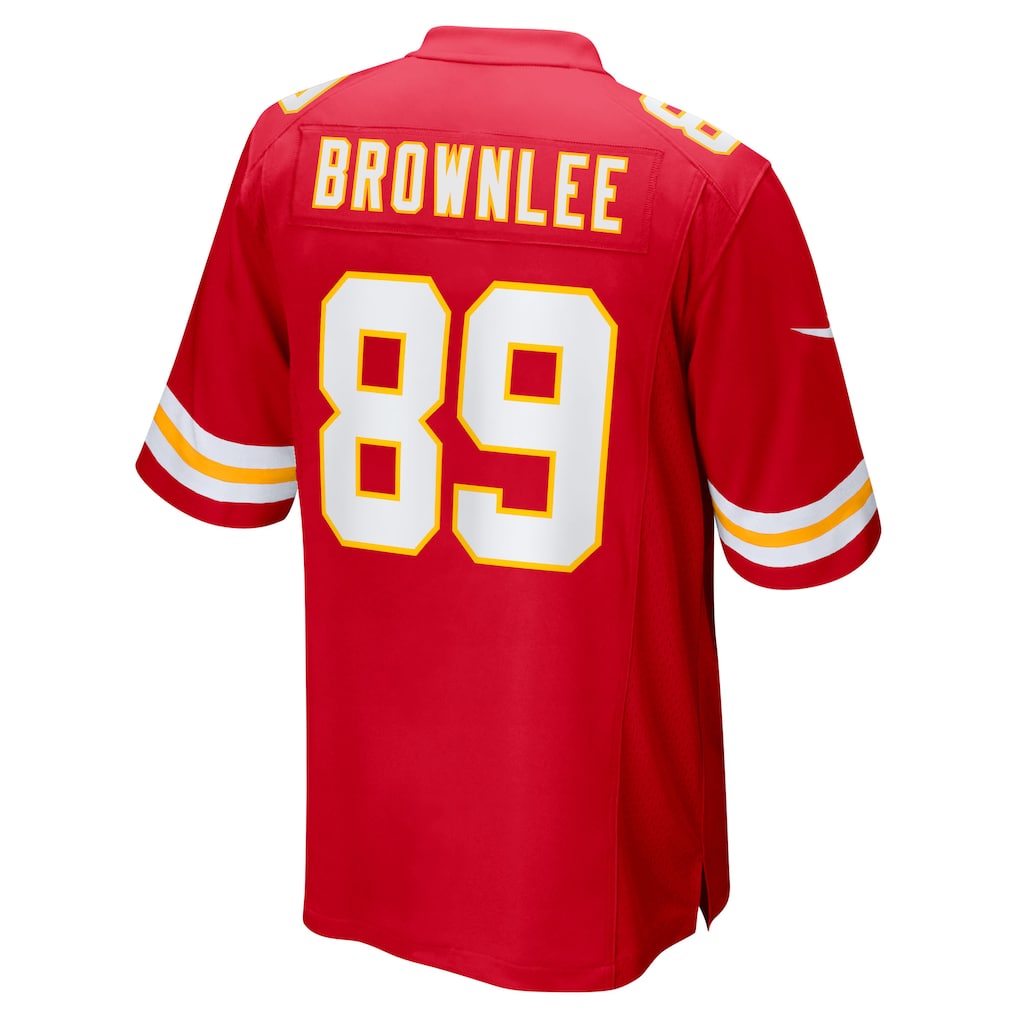 Elroe KC.Chiefs #89 Jason Brownlee Red Team Game Jersey