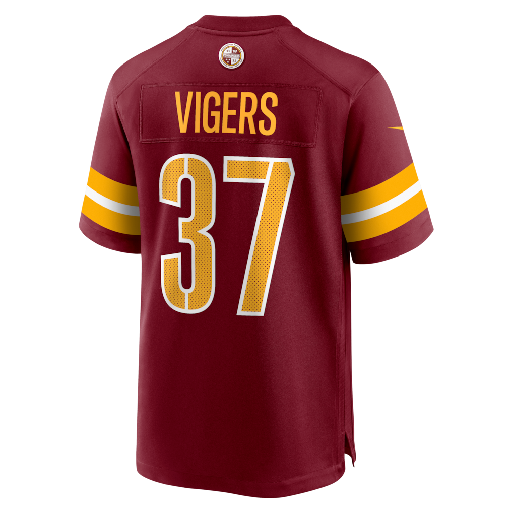 Elroe W.Commanders #37 Car'lin Vigers Burgundy Team Game Jersey