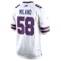 Elroe B.Bills #58 Matt Milano White Away Game Player Jersey