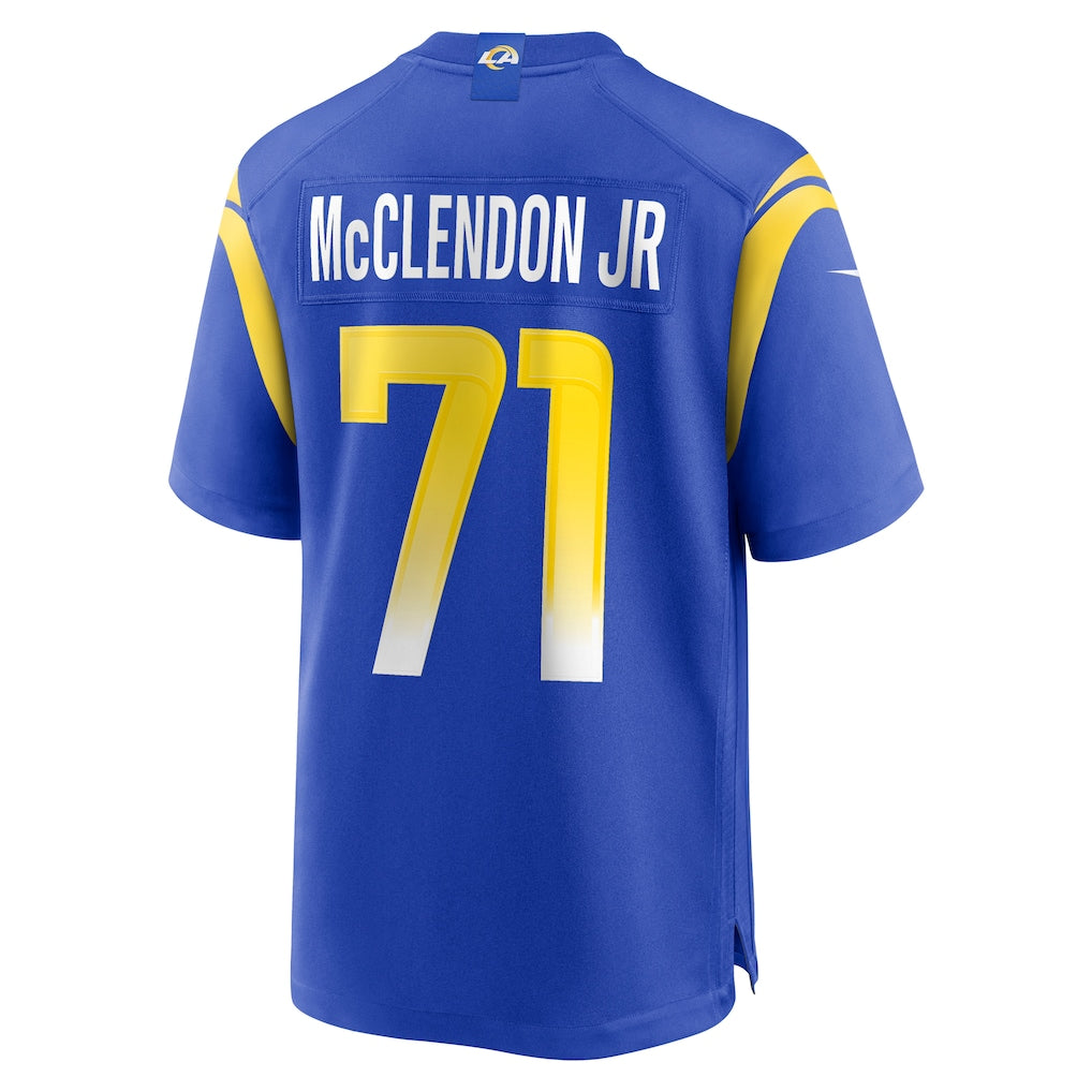 Elroe LA.Rams #71 Warren McClendon Jr. Royal Team Game Jersey