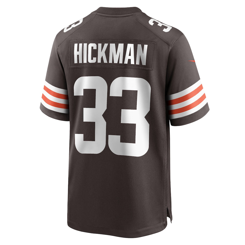 Elroe C.Browns #33 Ronnie Hickman Brown Team Game Jersey
