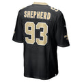 Elroe NO.Saints #93 Nathan Shepherd Black Game Jersey