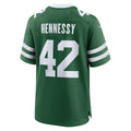Elroe NY.Jets #42 Thomas Hennessy Legacy Green Team Game Jersey