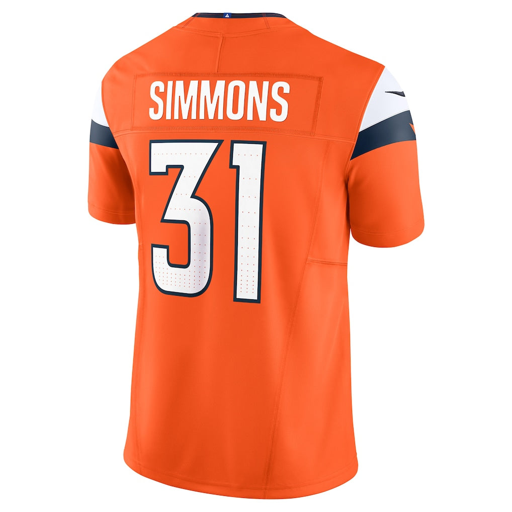 Elroe D.Broncos #31 Justin Simmons Orange Vapor F.U.S.E. Limited Jersey