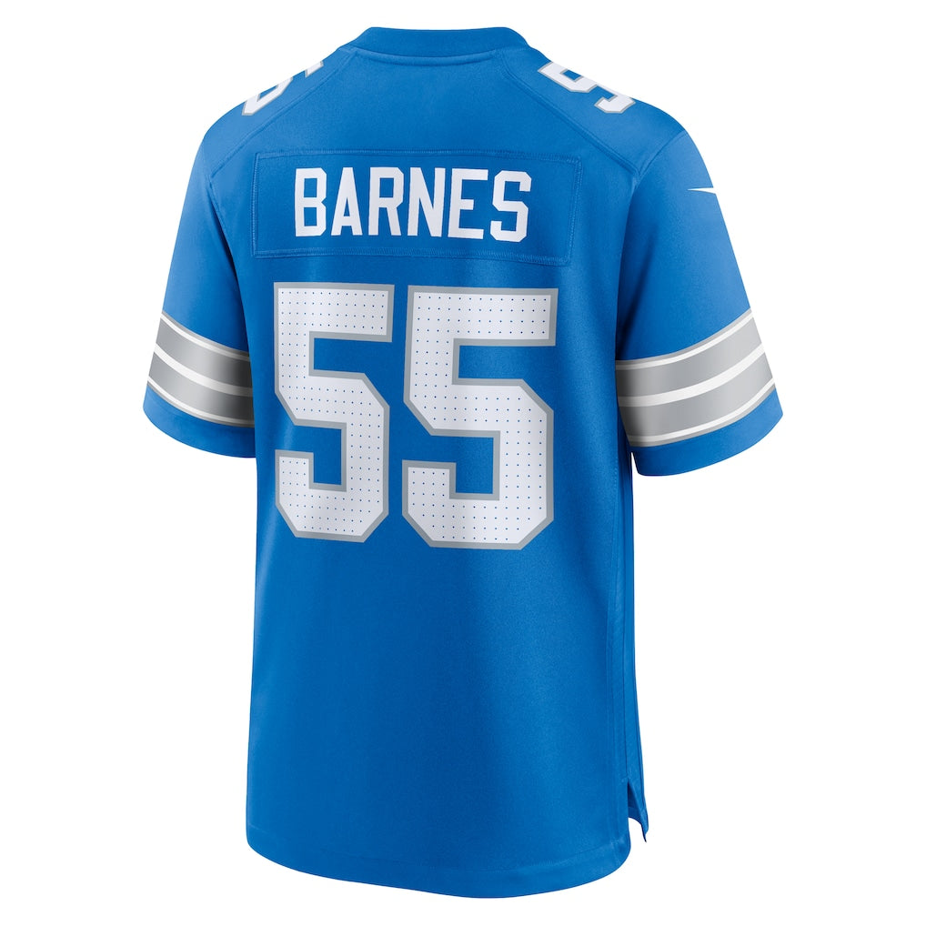 Elroe D.Lions #55 Derrick Barnes Blue Team Game Jersey