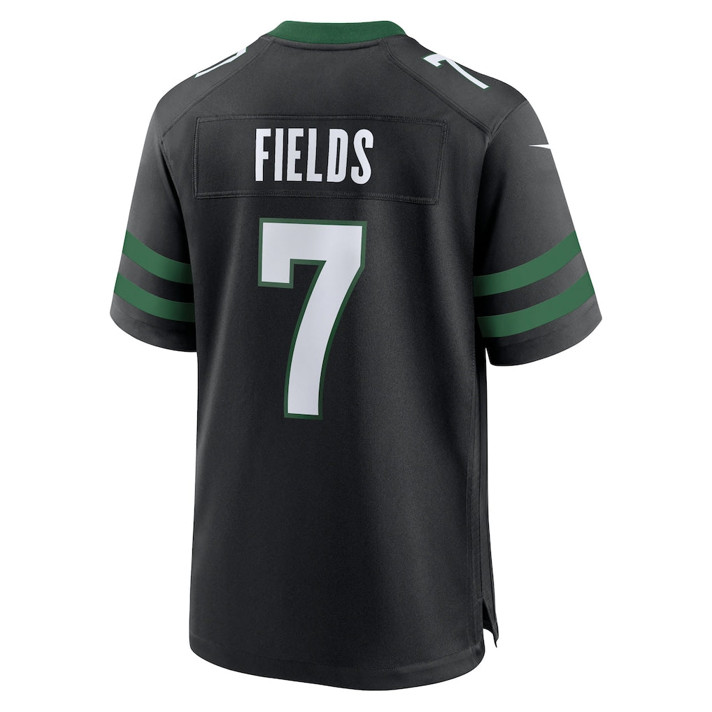 Elroe NY.Jets #7 Justin Fields Stealth Black Game Jersey