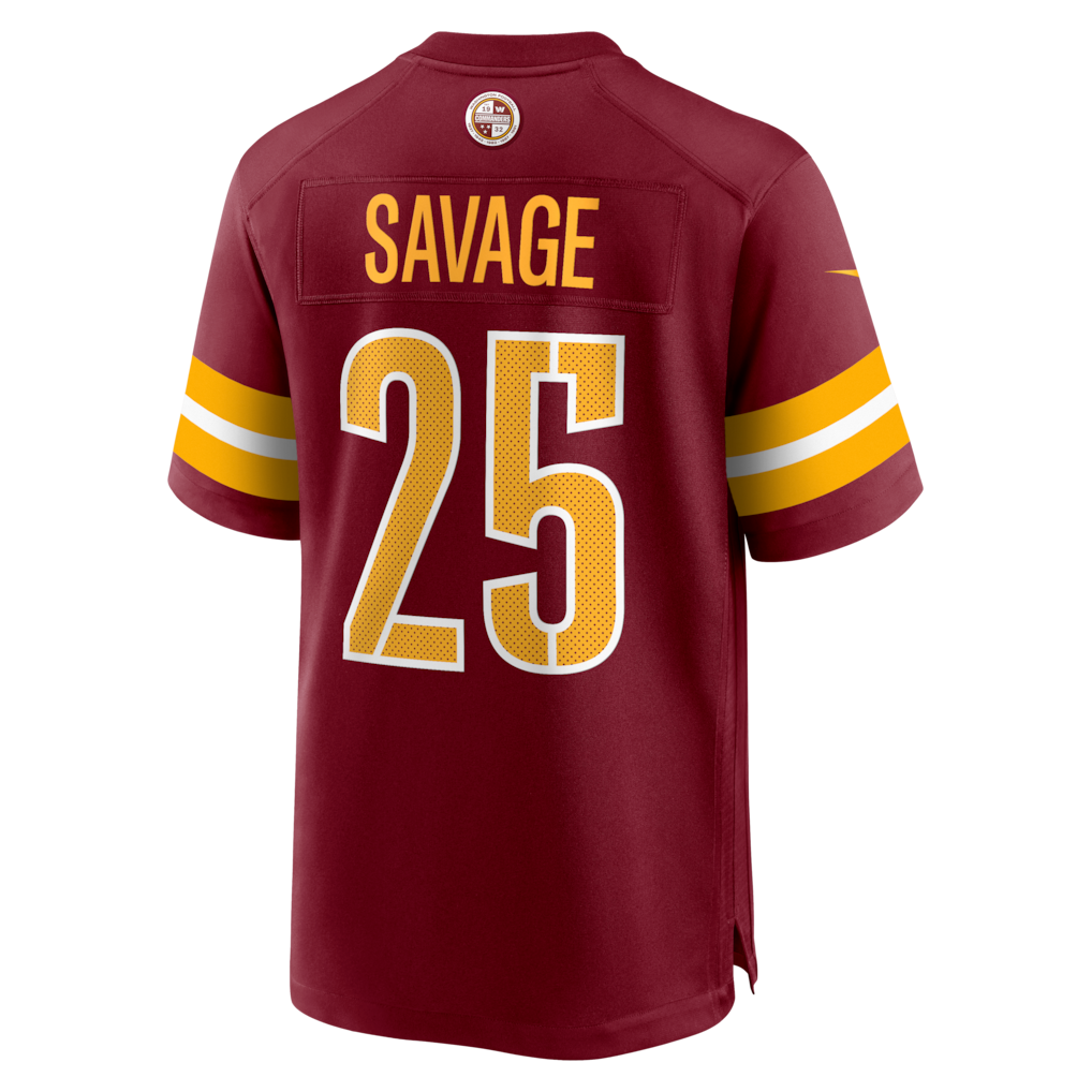 Elroe W.Commanders #25 Darnell Savage Burgundy Team Game Jersey