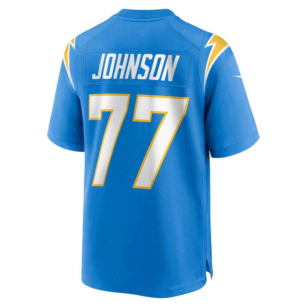 Elroe LA.Chargers #77 Zion Johnson Powder Blue Player Game Jersey