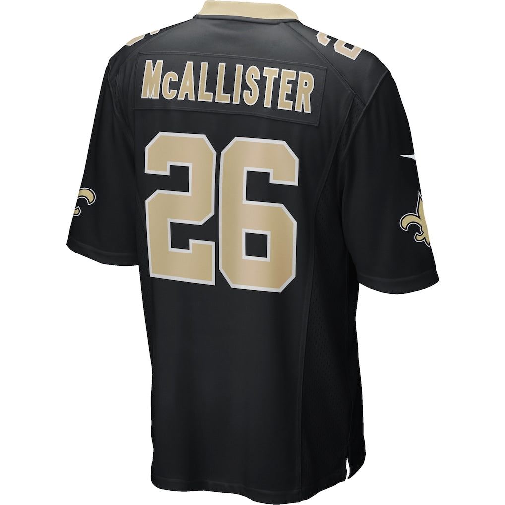 Elroe NO.Saints #26 Deuce McAllister Black Game Retired Player Jersey