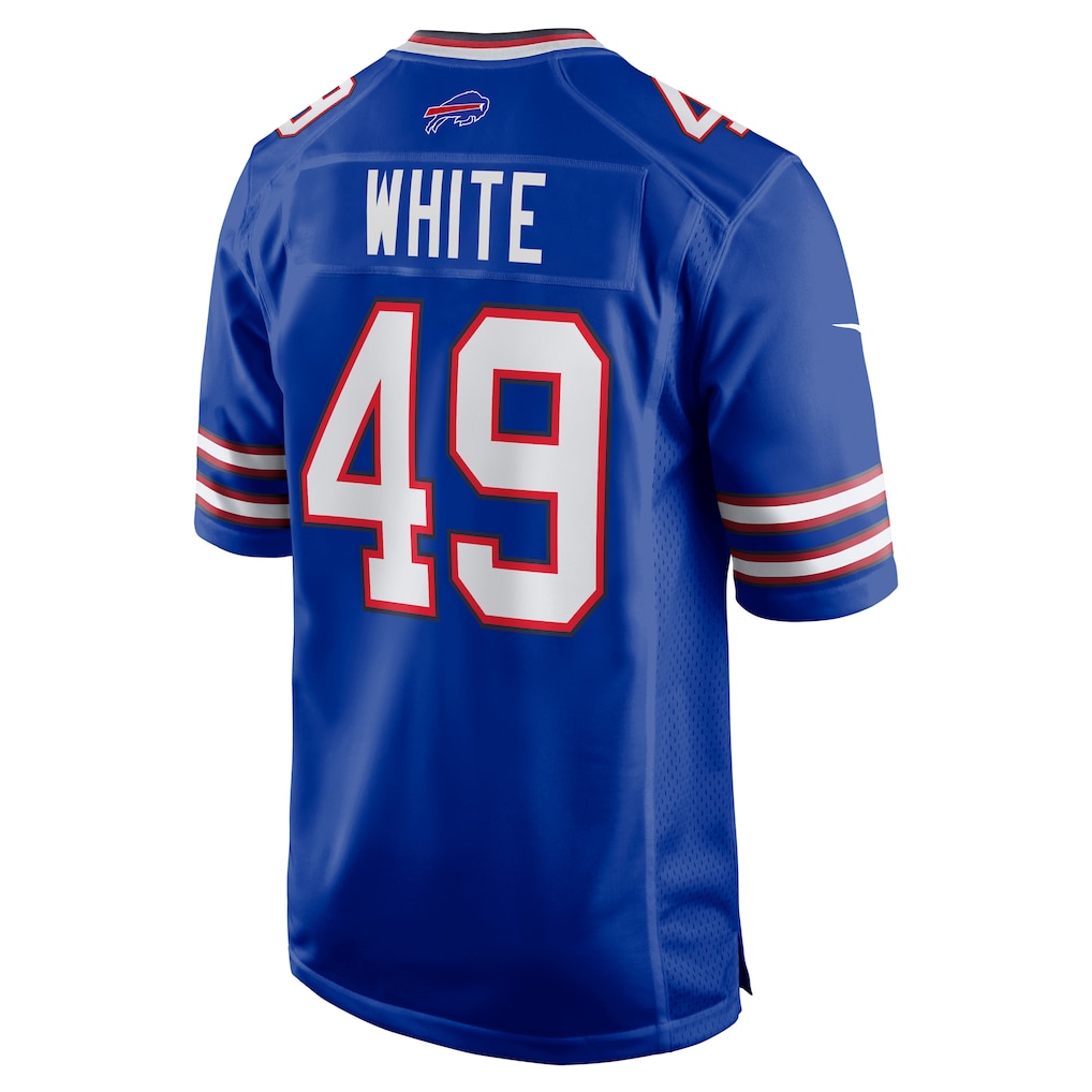 Elroe B.Bills #49 DaShaun White Royal Team Game Jersey