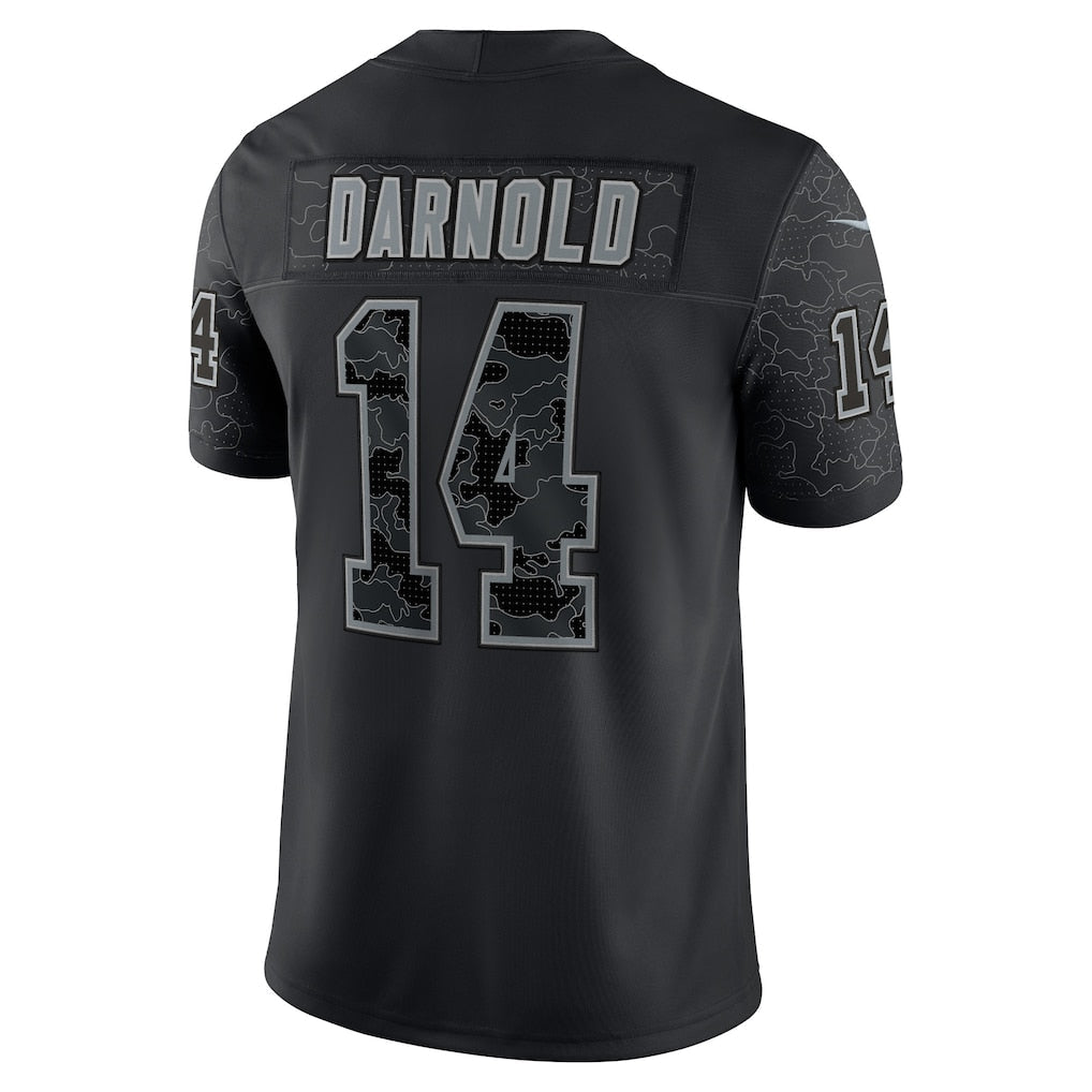 Elroe C.Panthers #14 Sam Darnold Black RFLCTV Limited Jersey