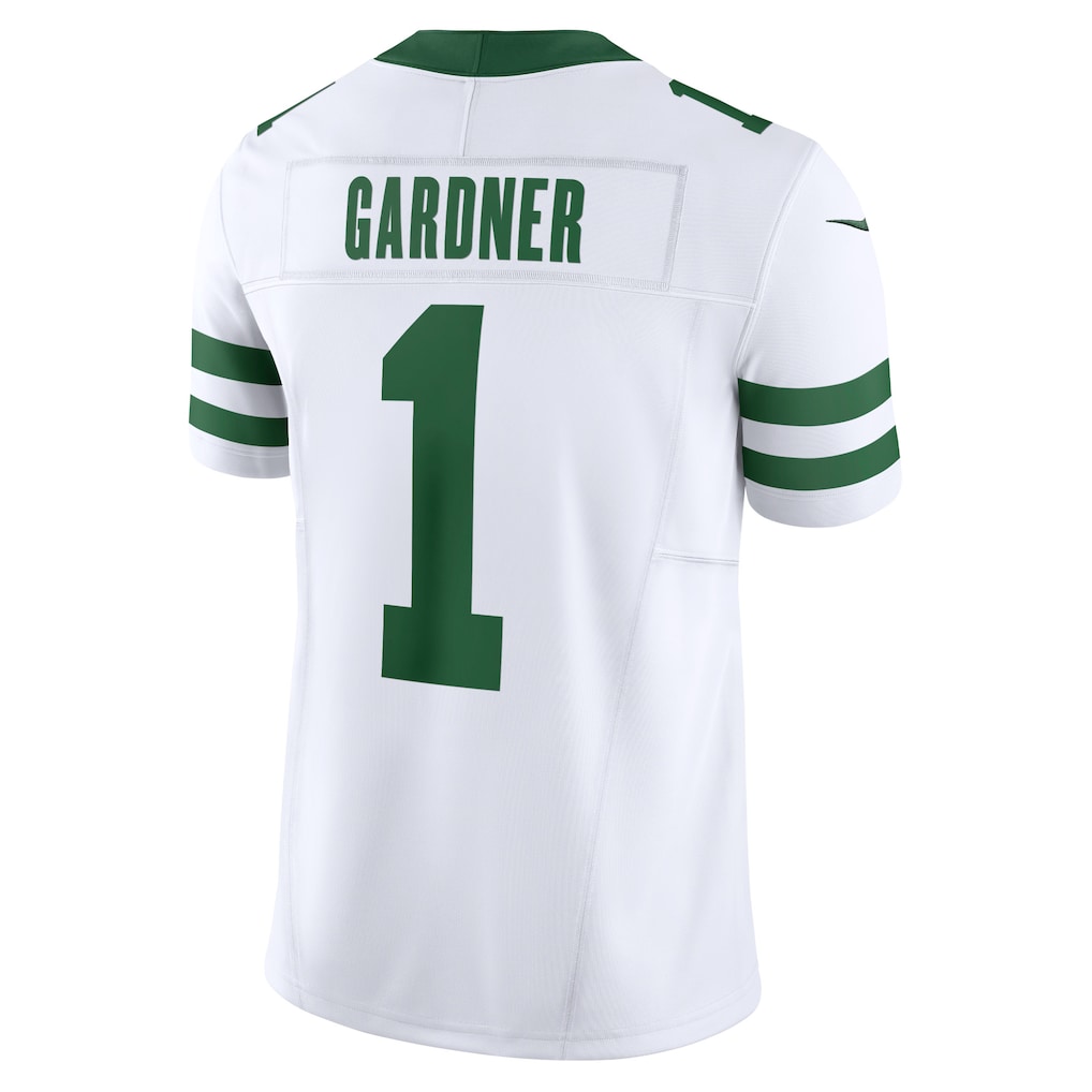 Elroe NY.Jets #1 Ahmad Sauce Gardner Legacy White Vapor F.U.S.E. Limited Jersey