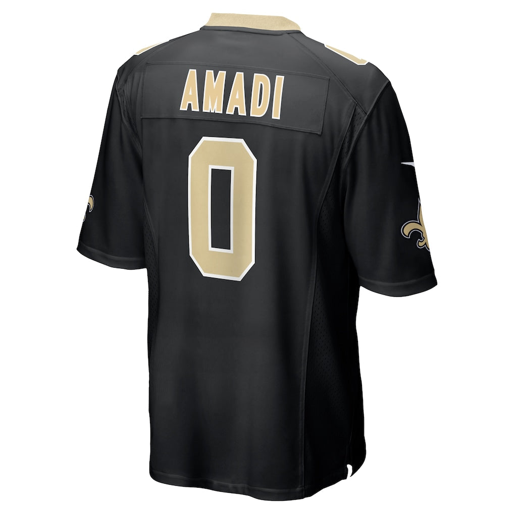 Elroe NO.Saints #0 Ugo Amadi Black Team Game Jersey
