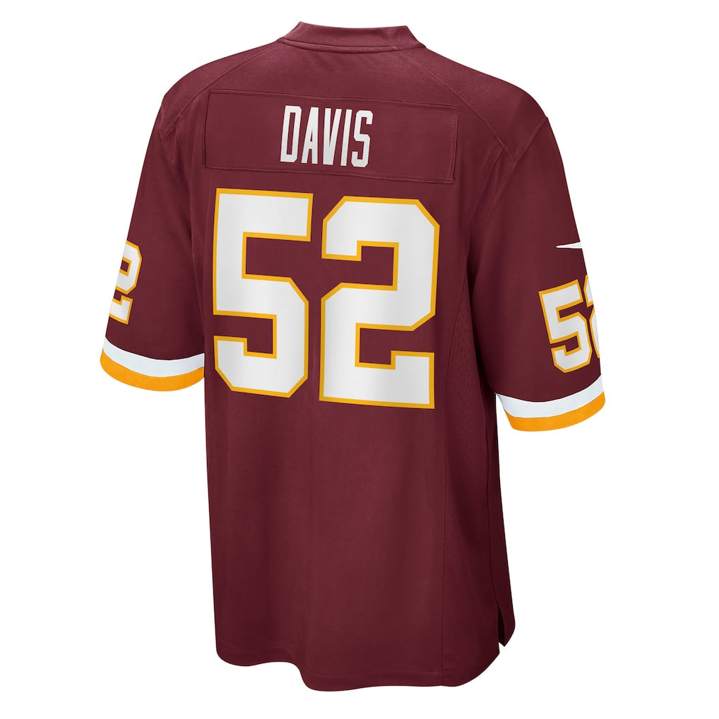 Elroe W.Commanders #52 Jamin Davis Burgundy Game Jersey