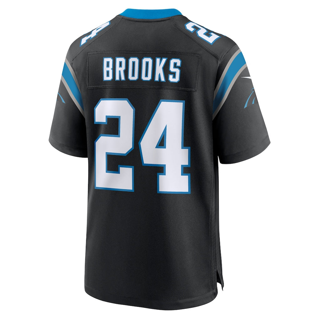 Elroe C.Panthers #24 Jonathon Brooks Black Game Jersey