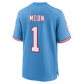 Elroe T.Titans #1 Warren Moon Light Blue Retired Player Alternate Game Jersey