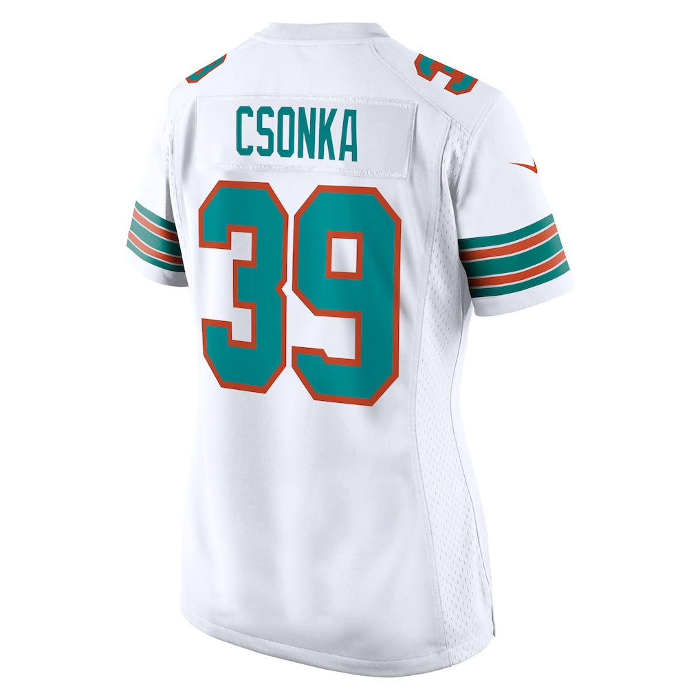 Elroe M.Dolphins #39 Larry Csonka White Retired Player Jersey