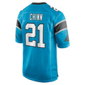 Elroe C.Panthers #21 Jeremy Chinn Blue Game Jersey