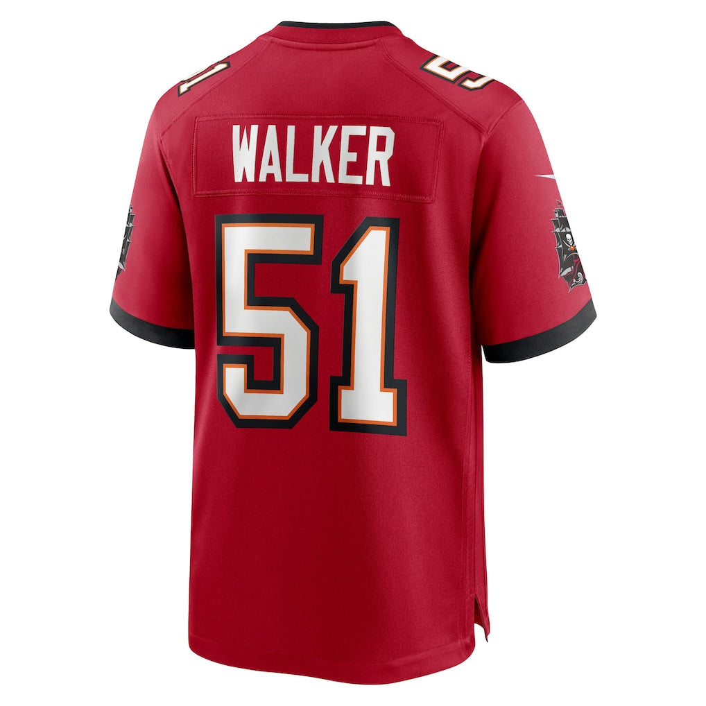 Elroe TB.Buccaneers #51 David Walker Red Team Game Jersey
