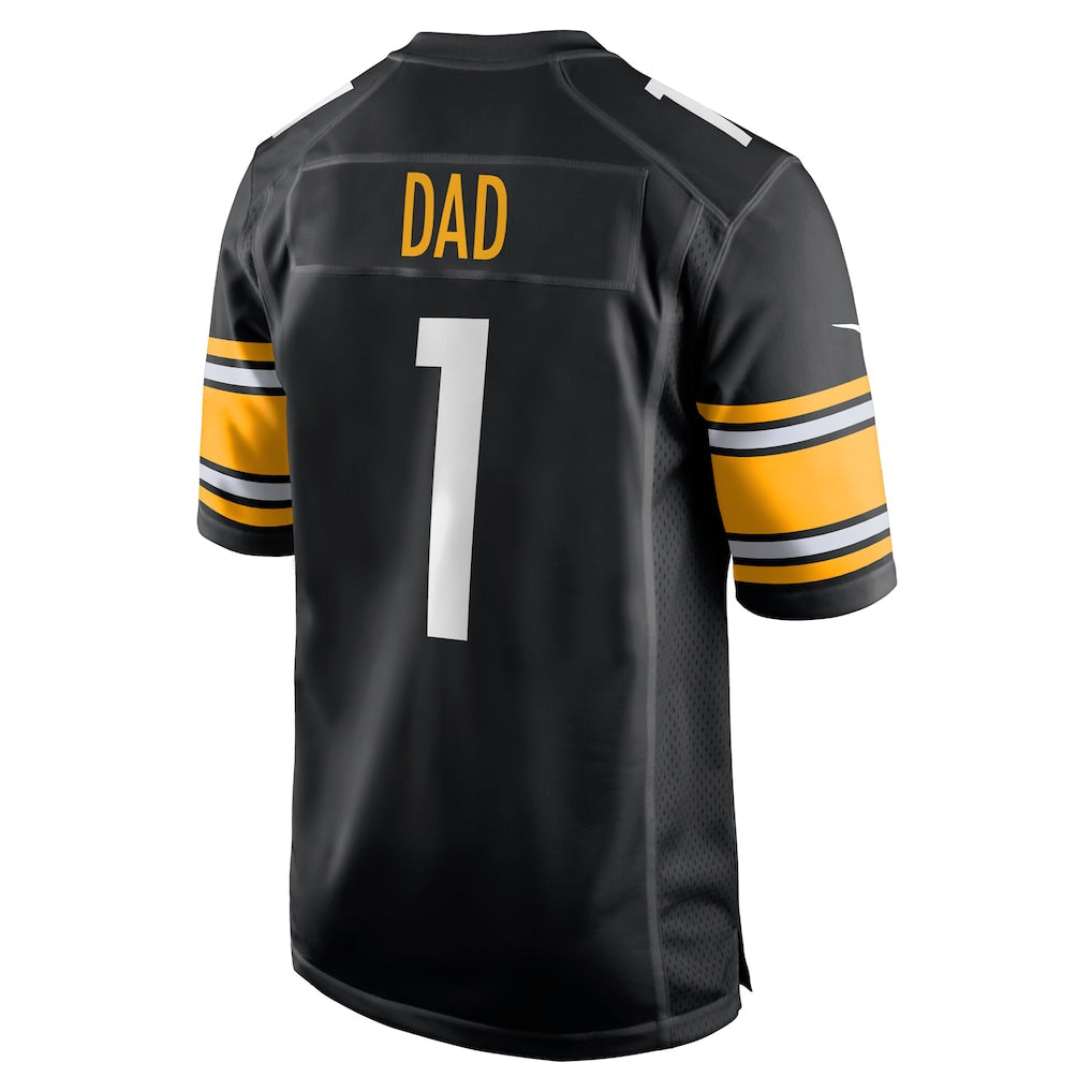 Elroe P.Steelers #1 Dad Black Game Jersey