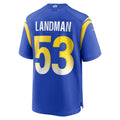 Elroe LA.Rams #53 Nate Landman Royal Team Game Jersey